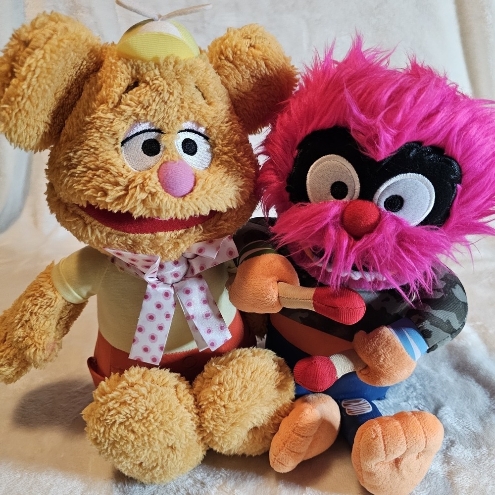 Disney Junior Muppet Babies Mechanical Plush Fozzie Bear & Animal Set Of 2 Used